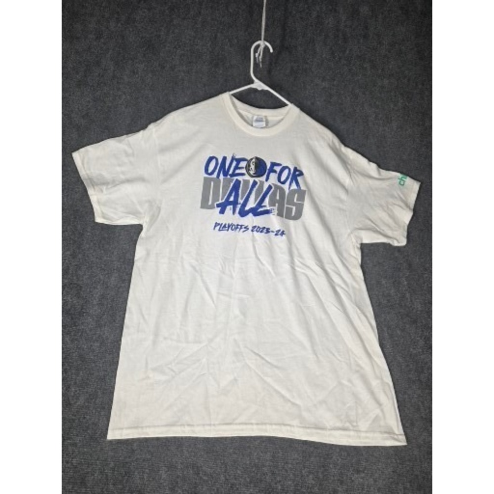 Dallas Mavericks One For Dallas Playoffs 23-24 White T-Shirt Mens XL Delta‎ MFFL